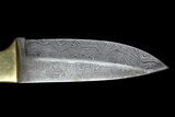 Damascus Knife With Fossil Dinosaur Bone (Gembone) Inlays #125251-5